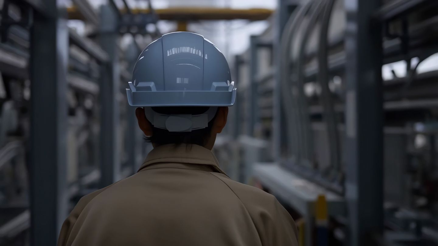 Profissional de segurança do trabalho em ambiente industrial